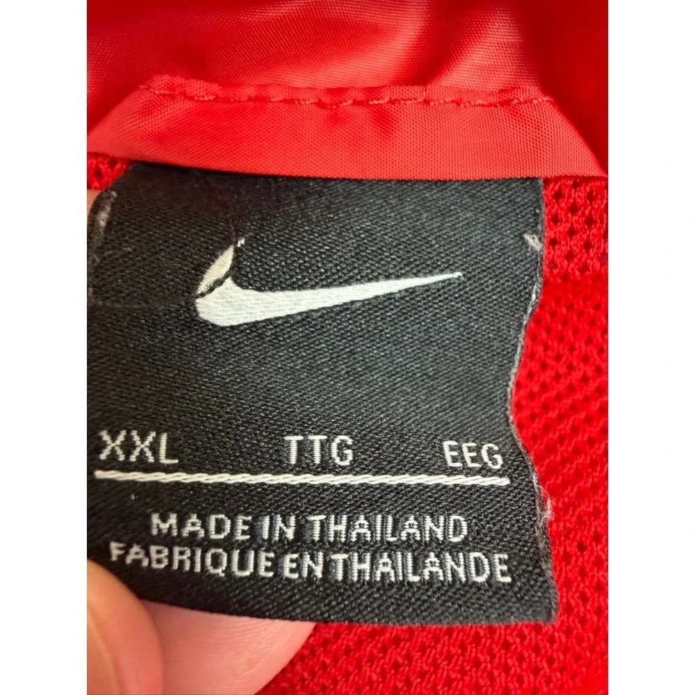 Nike Mens XXL Red Full‎ Zip Hooded Windbreaker Mesh Lining Jacket AA2090-657